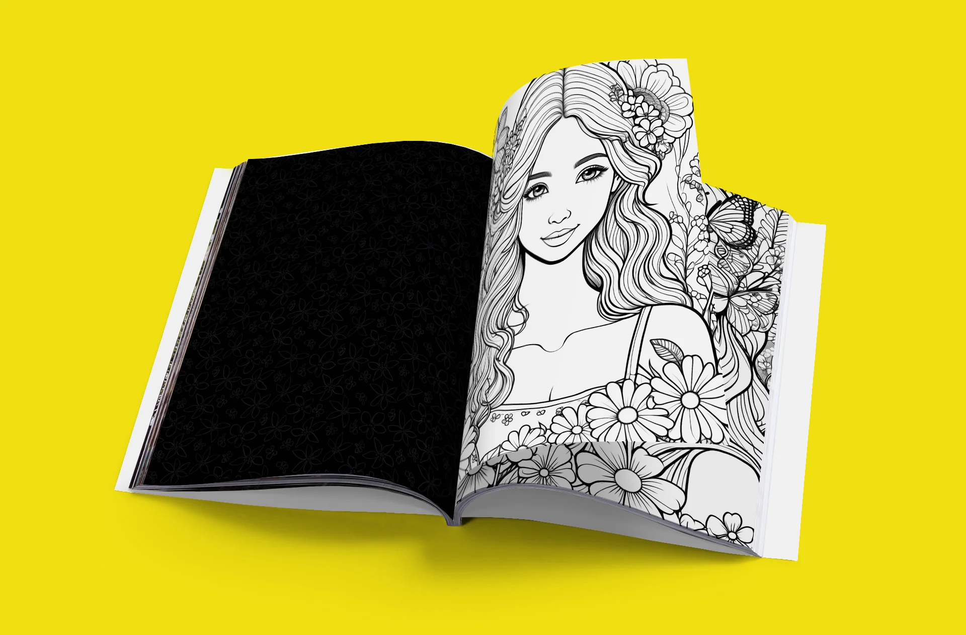 Ready to Be Colored – Floral Faces 2 detail image